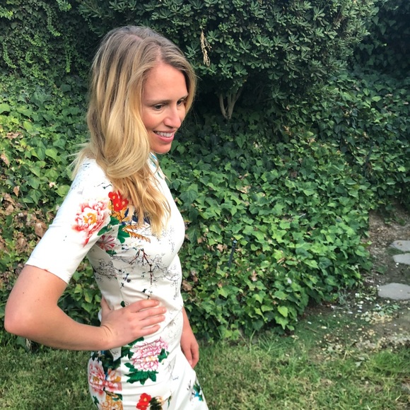 Flowered Fitted Dress - Picture 2 of 4